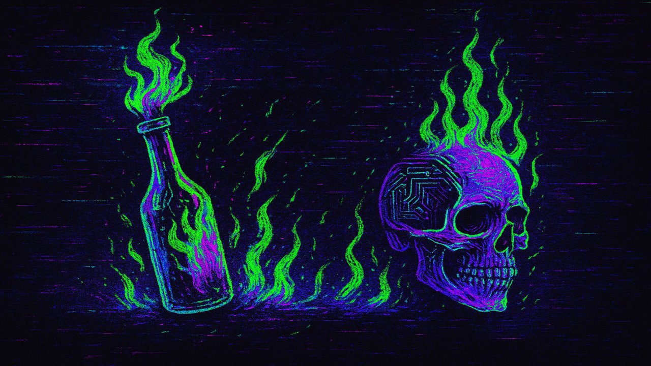 Collage glitch rojo y Negro